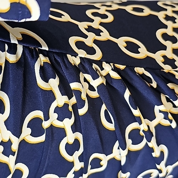 Lauren Ralph Lauren knit dress size 12. Stretch fabric. Dark blue with geometric - Picture 5 of 10